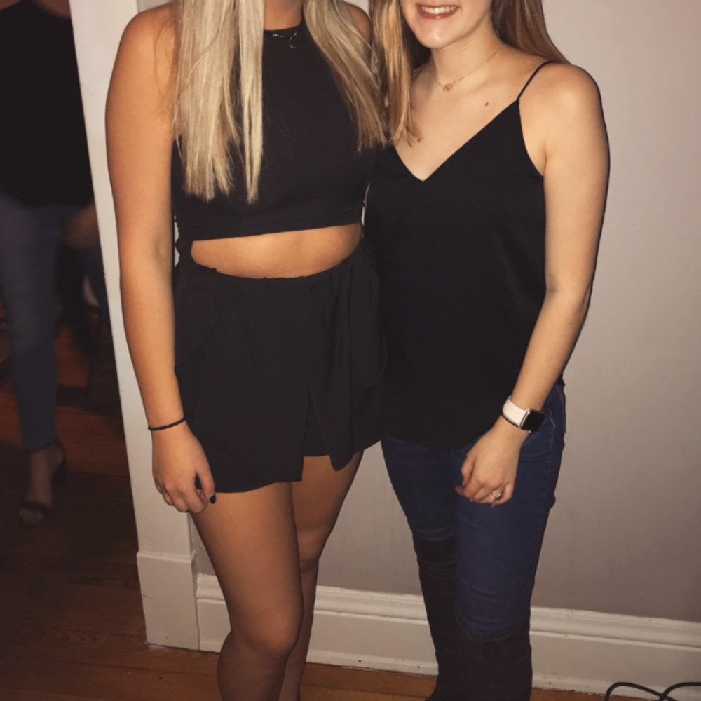 Black open cut romper